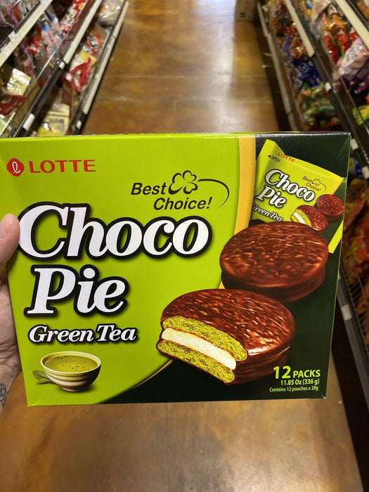 Lotte Choco Pie Green Tea - Eastside Asian Market